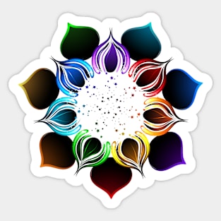 Rainbow Lotus Sticker